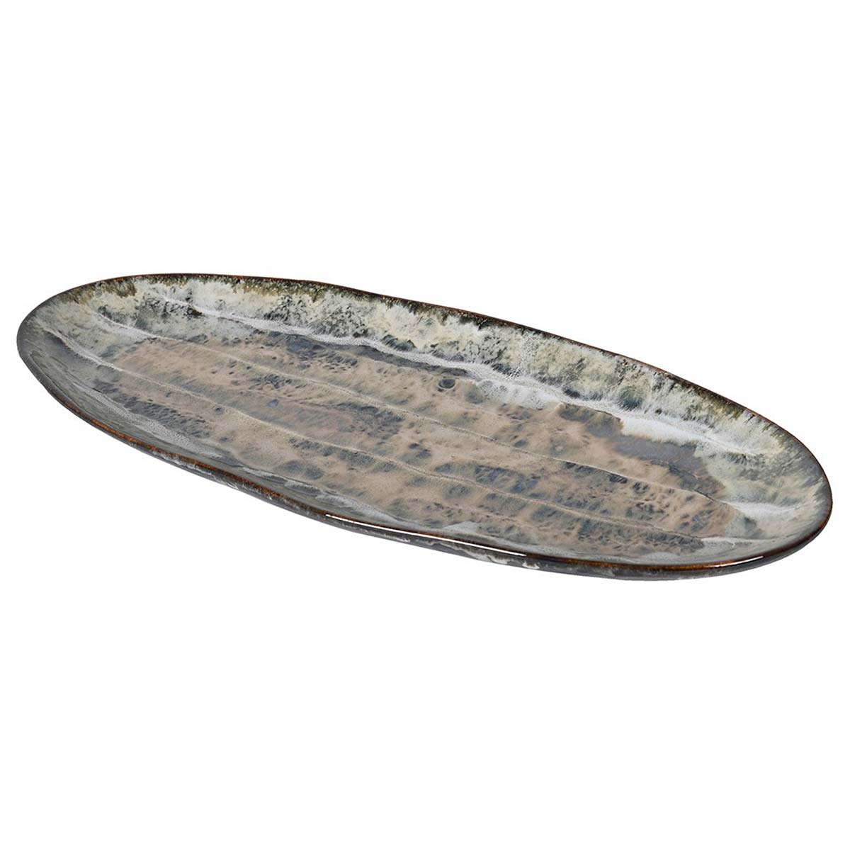 Ocean Glaze Decorative Plate with reactive glaze finish.