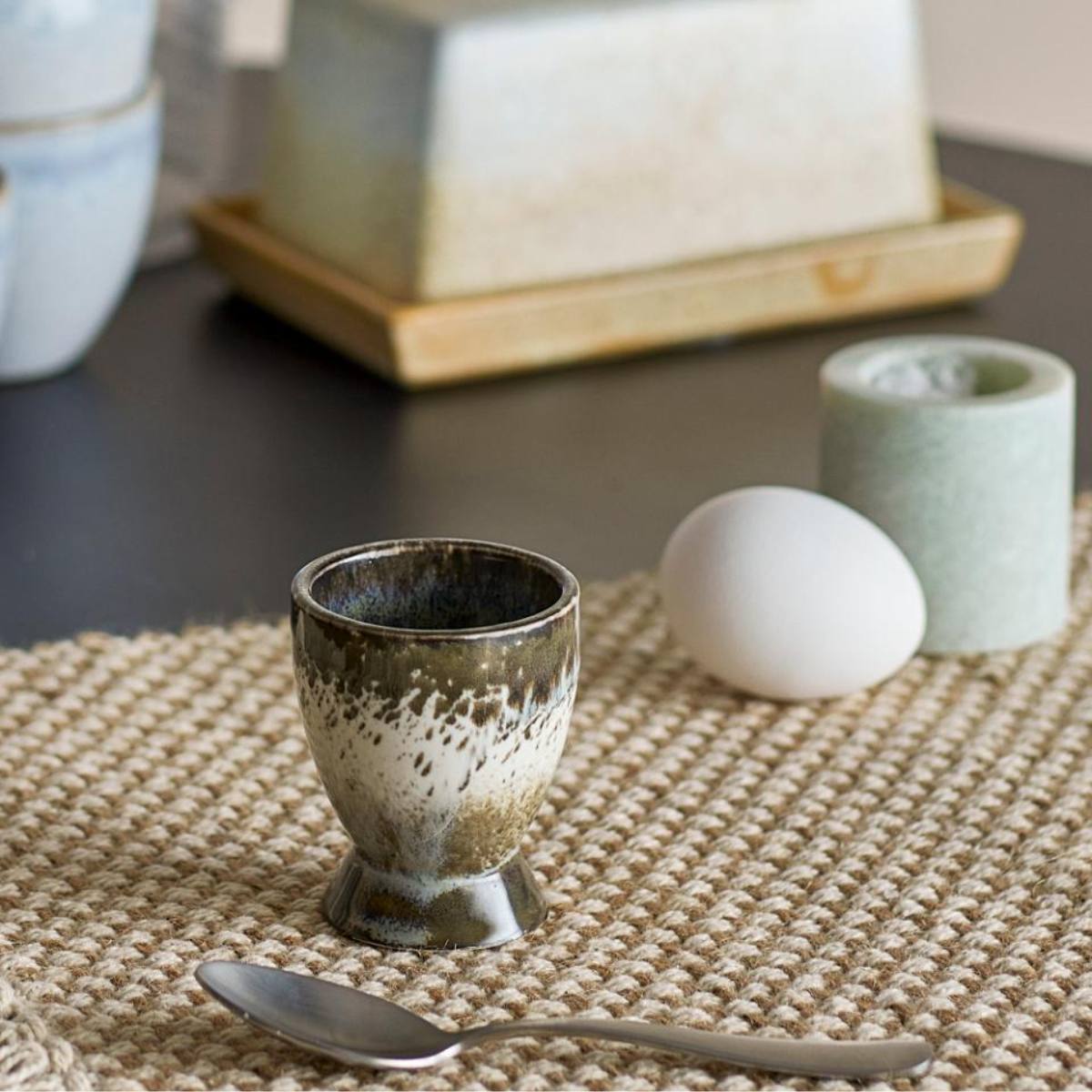 Paula Stoneware Egg Cup, Grey