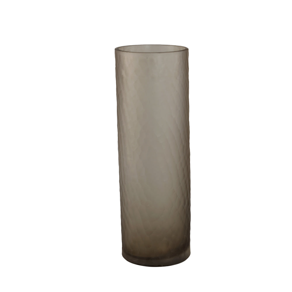 Paulene Taupe Hand Cut Glass Vase