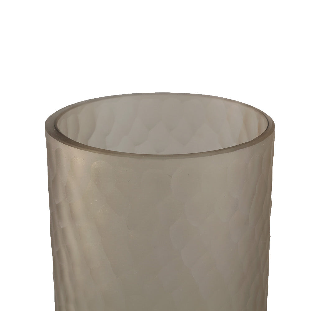 Paulene Taupe Hand Cut Glass Vase