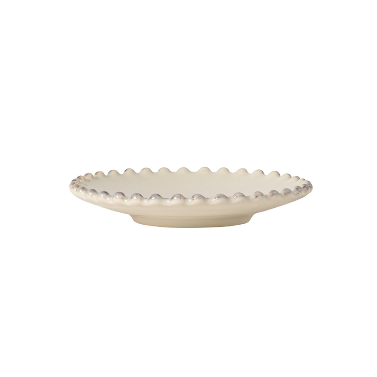 Pearl Edge Stoneware Appetizer Plate - Cream