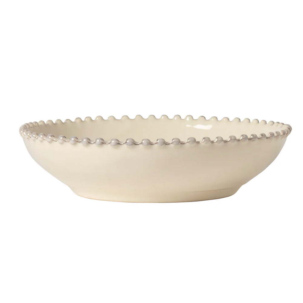 Pearl Edge Stoneware Soup/Pasta Plate - Cream