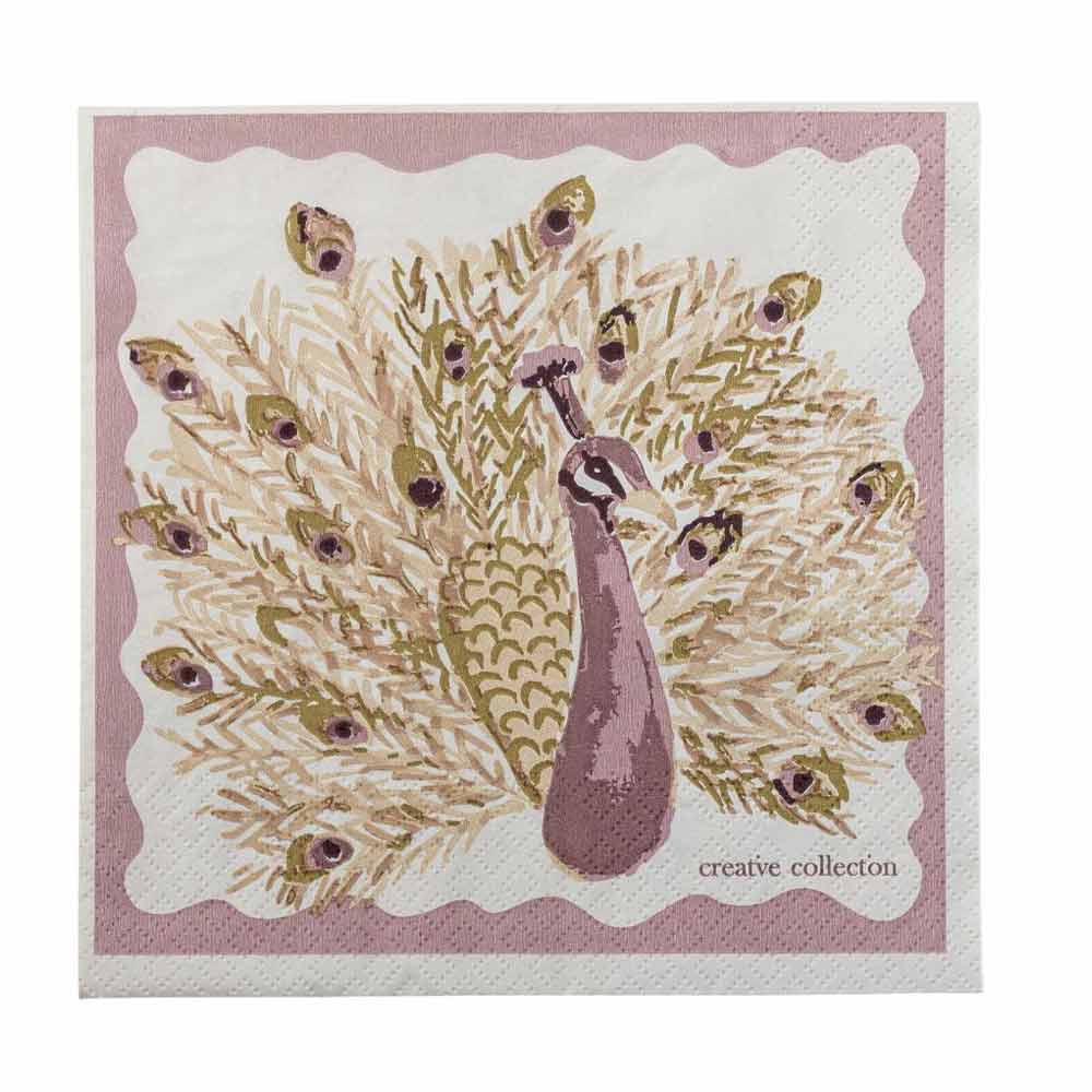 Petrilli Peacock Napkin in Rose Pink