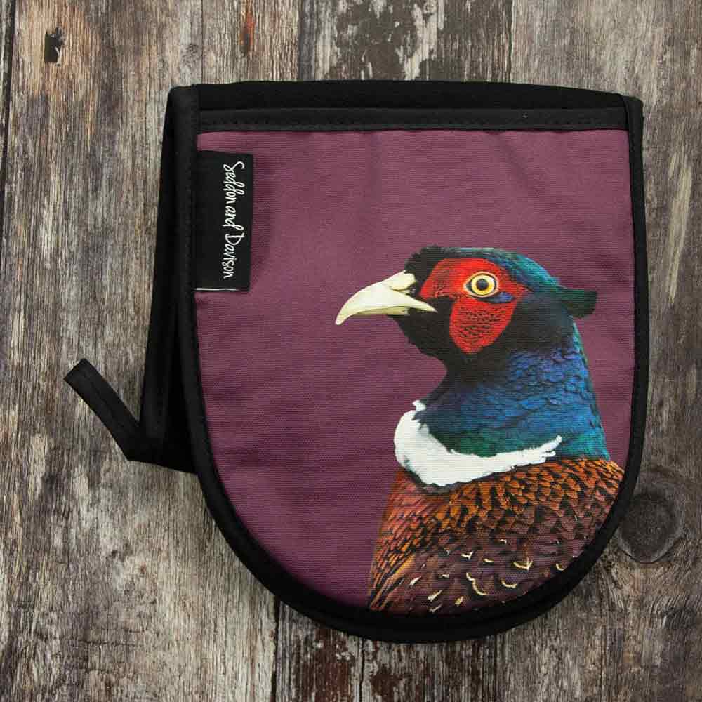 Pheasant Oven Gloves - Colour - Mulberry