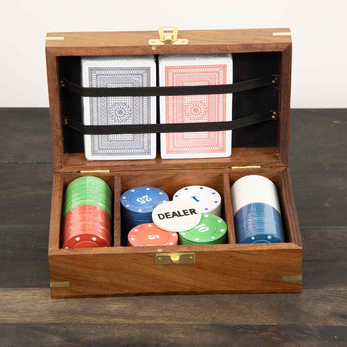 Poker Set in Wooden Box