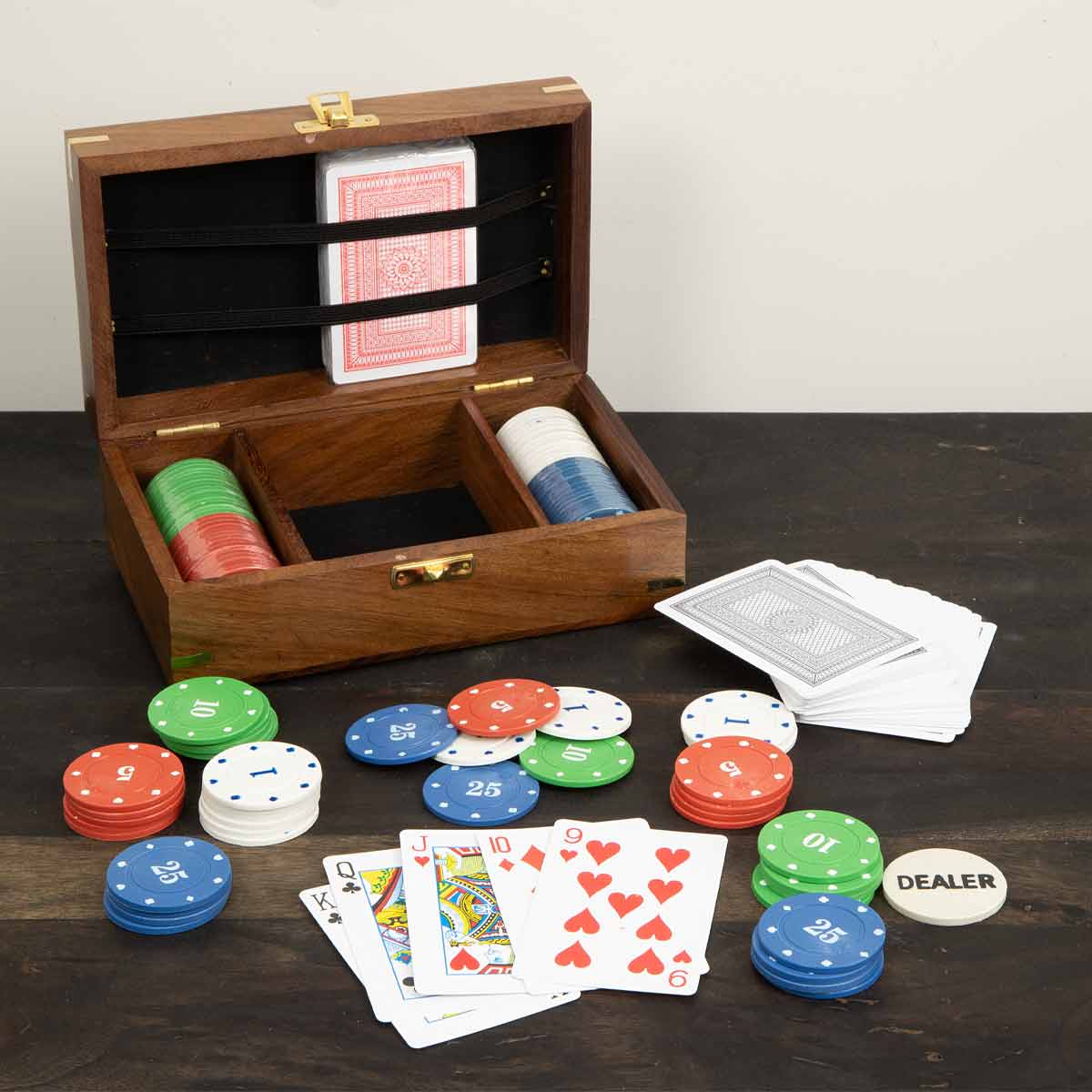 Poker Set in Wooden Box