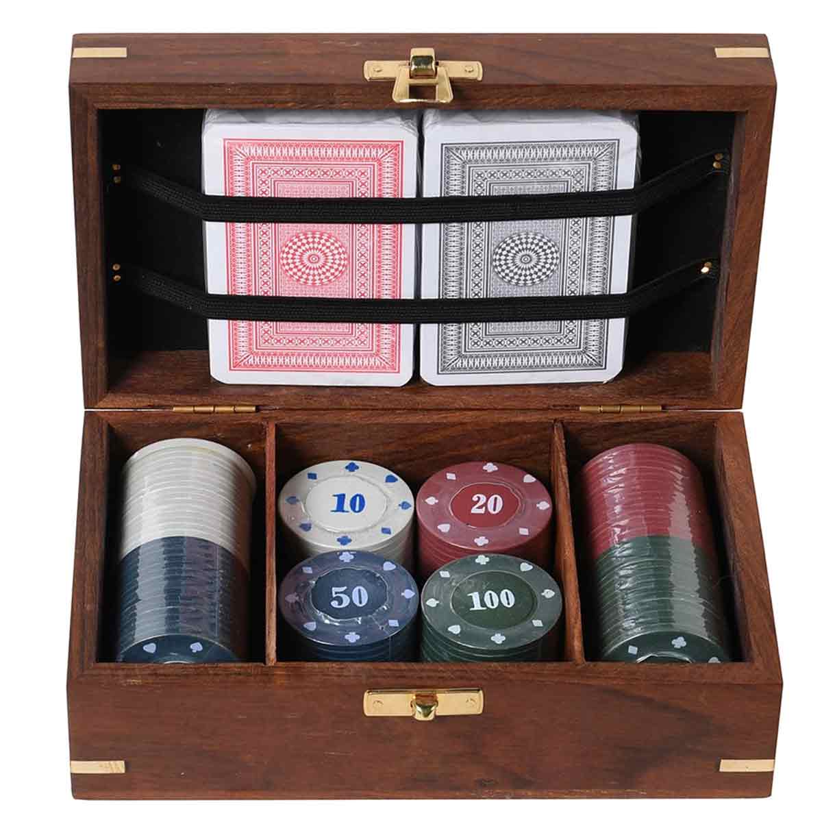 Poker Set in Wooden Box