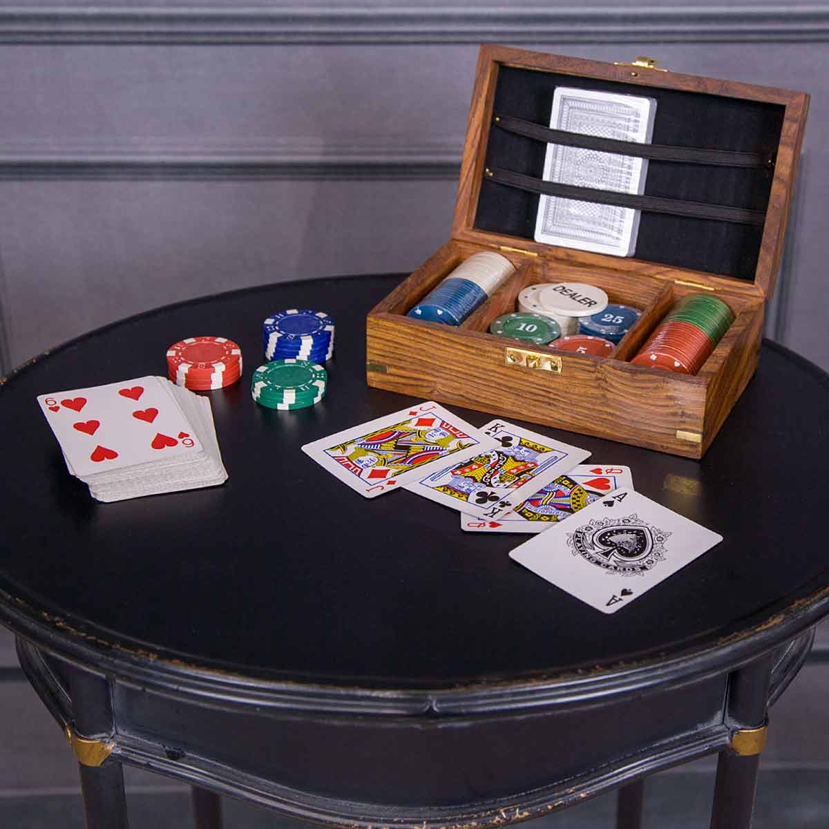 Poker Set in Wooden Box