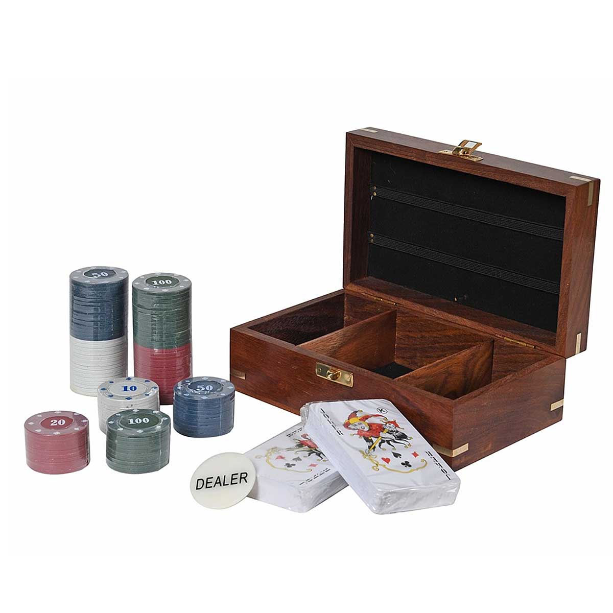 Poker Set in Wooden Box