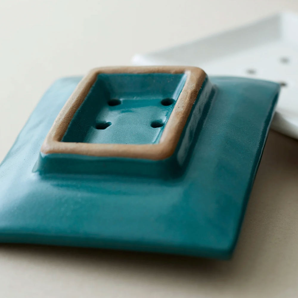 Rectangular Soap Dish - Teal - Handmade Stoneware