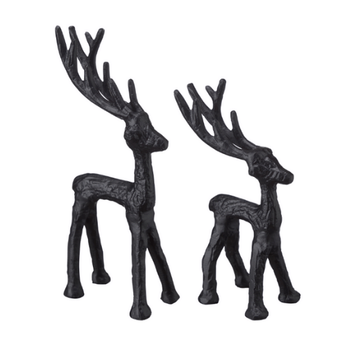 Reindeer Metal Ornaments - Set of Two