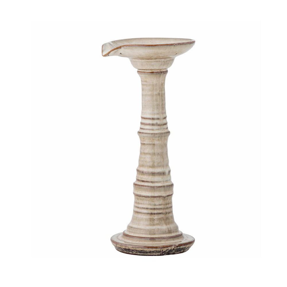 Rigby Tall Stoneware Candle Holder in Grey
