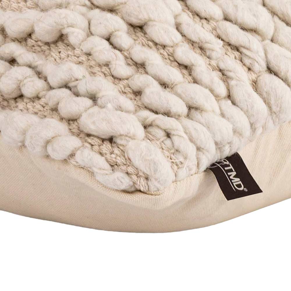 Rise Cream Handwoven Wool Cushion - Square