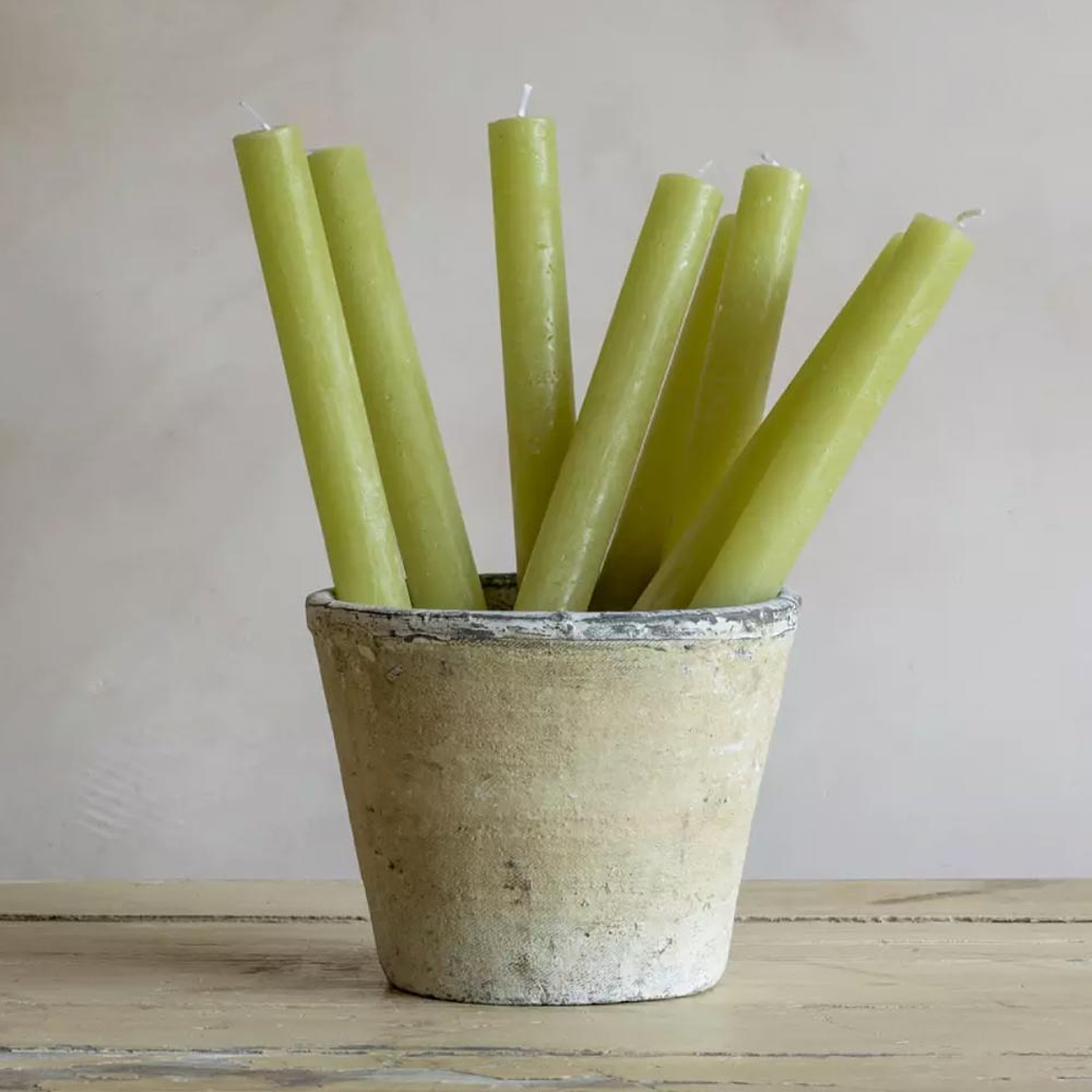 Rustic Dinner Candle - Avocado