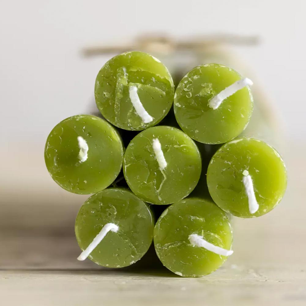 Rustic Dinner Candle - Fern Green