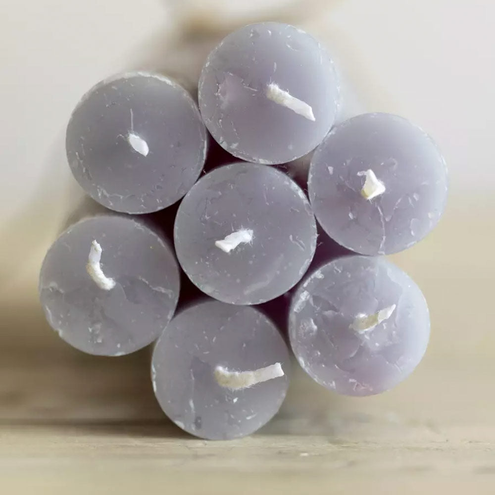 Rustic Dinner Candle - Light Grey