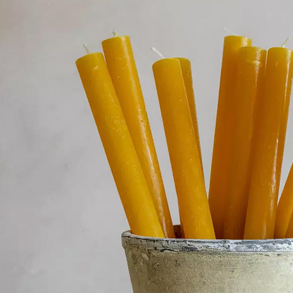 Rustic Dinner Candle - Ochre