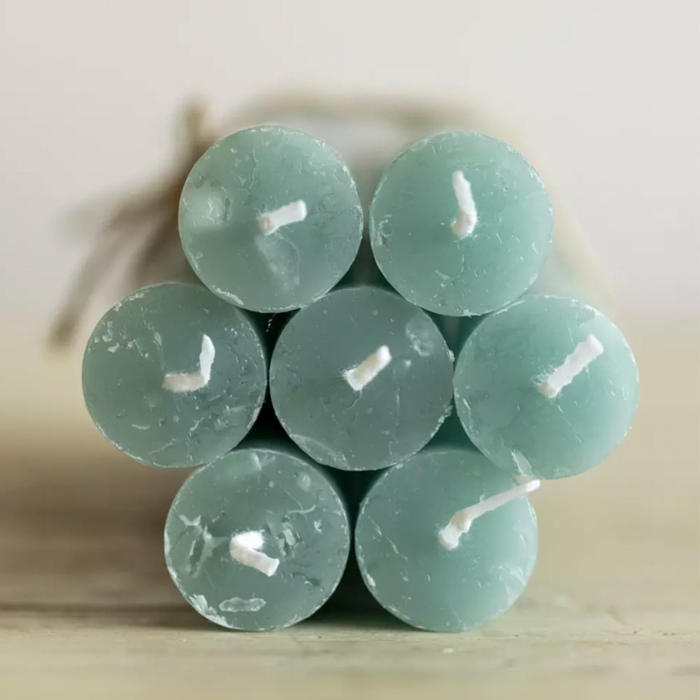 Rustic Dinner Candle - Turquoise