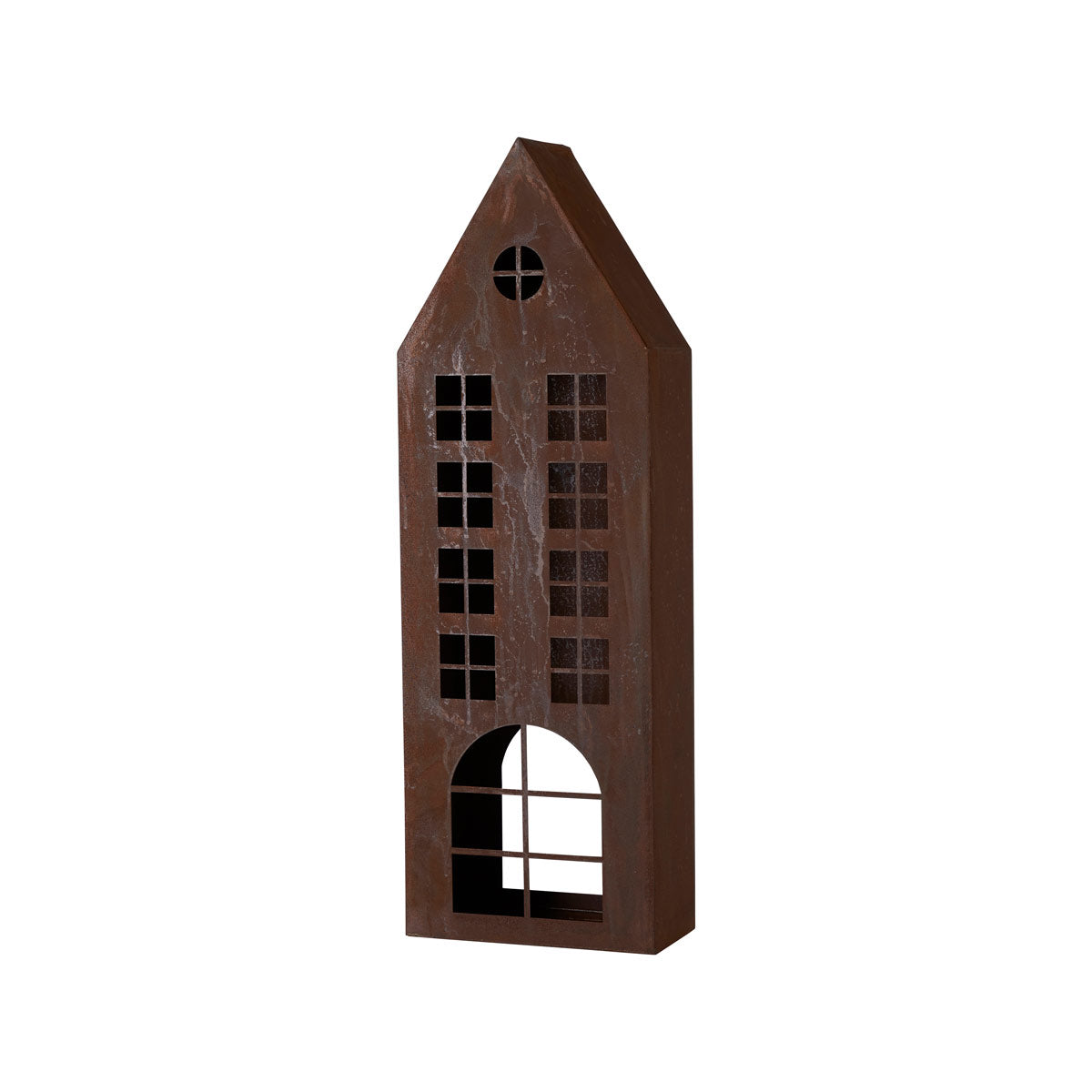 Rustic Iron House Candle Holders Large