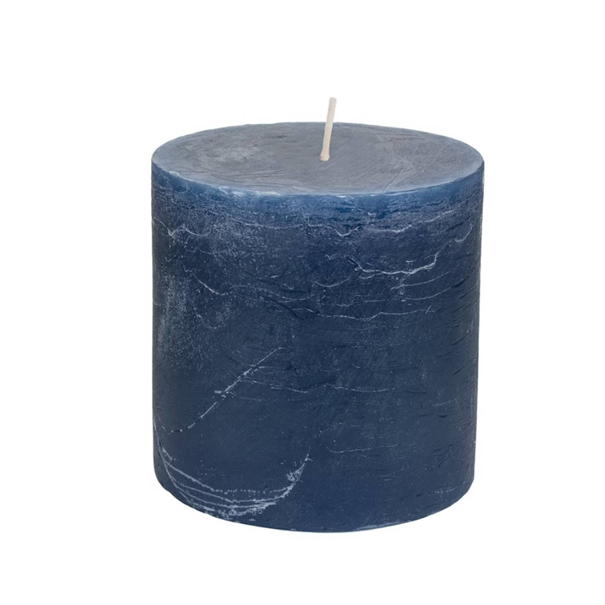 Rustic Pillar Candle  -  Inky Blue 10x10