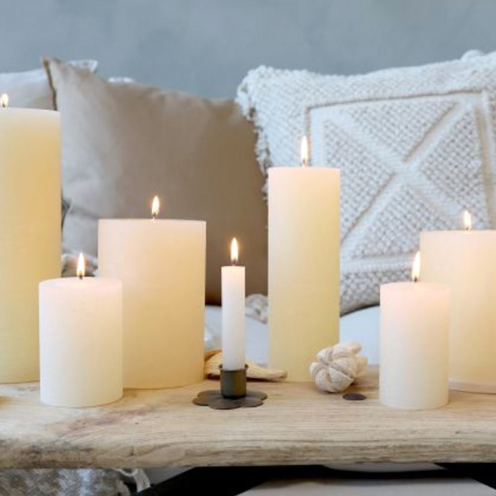 Rustic Pillar Candle  - Cream
