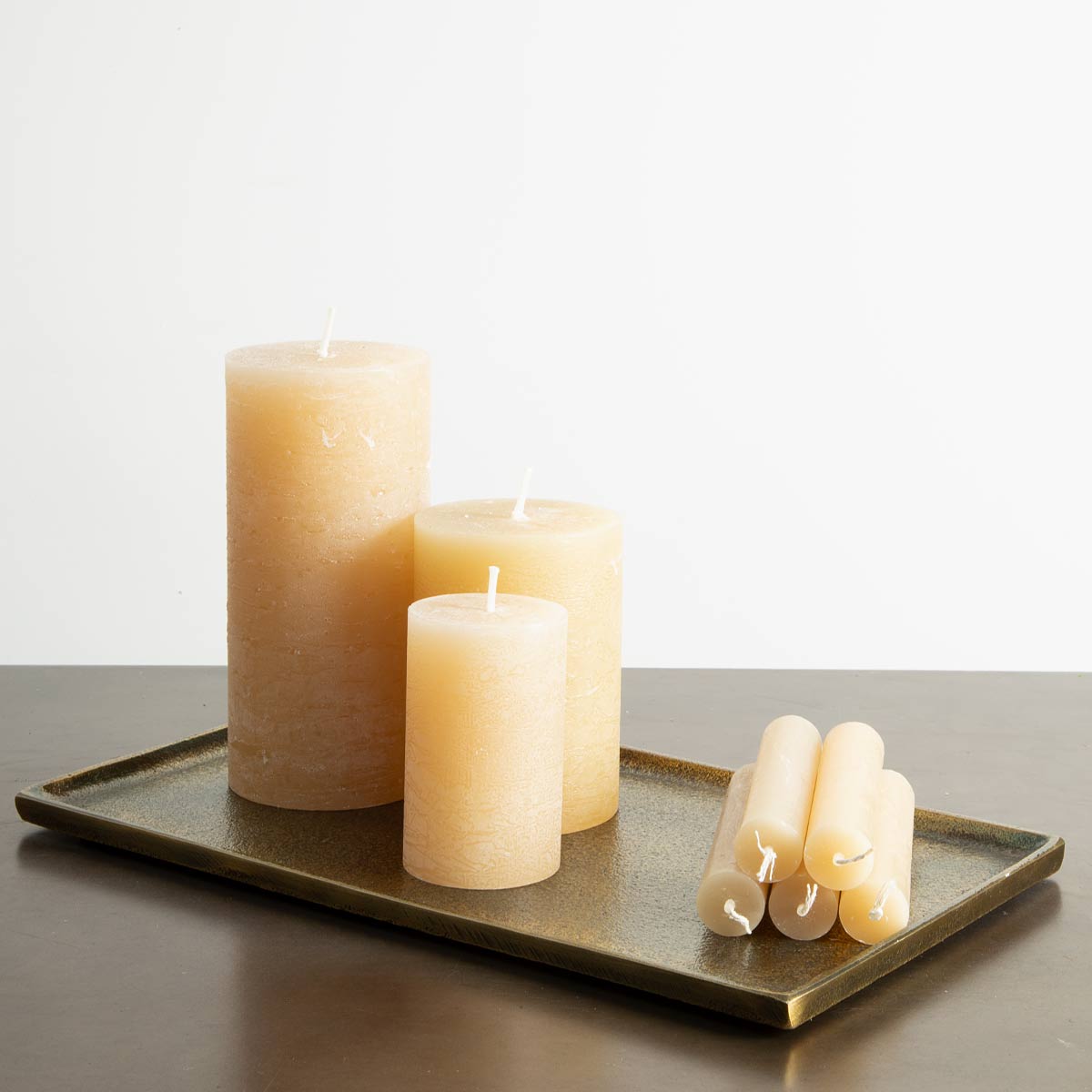 Rustic Pillar Candle  - Honey