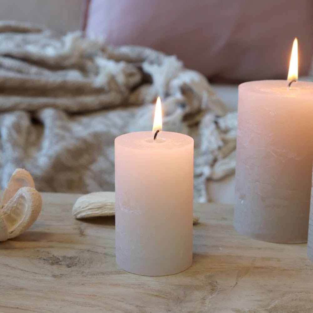 Rustic Pillar Candle  - Nude