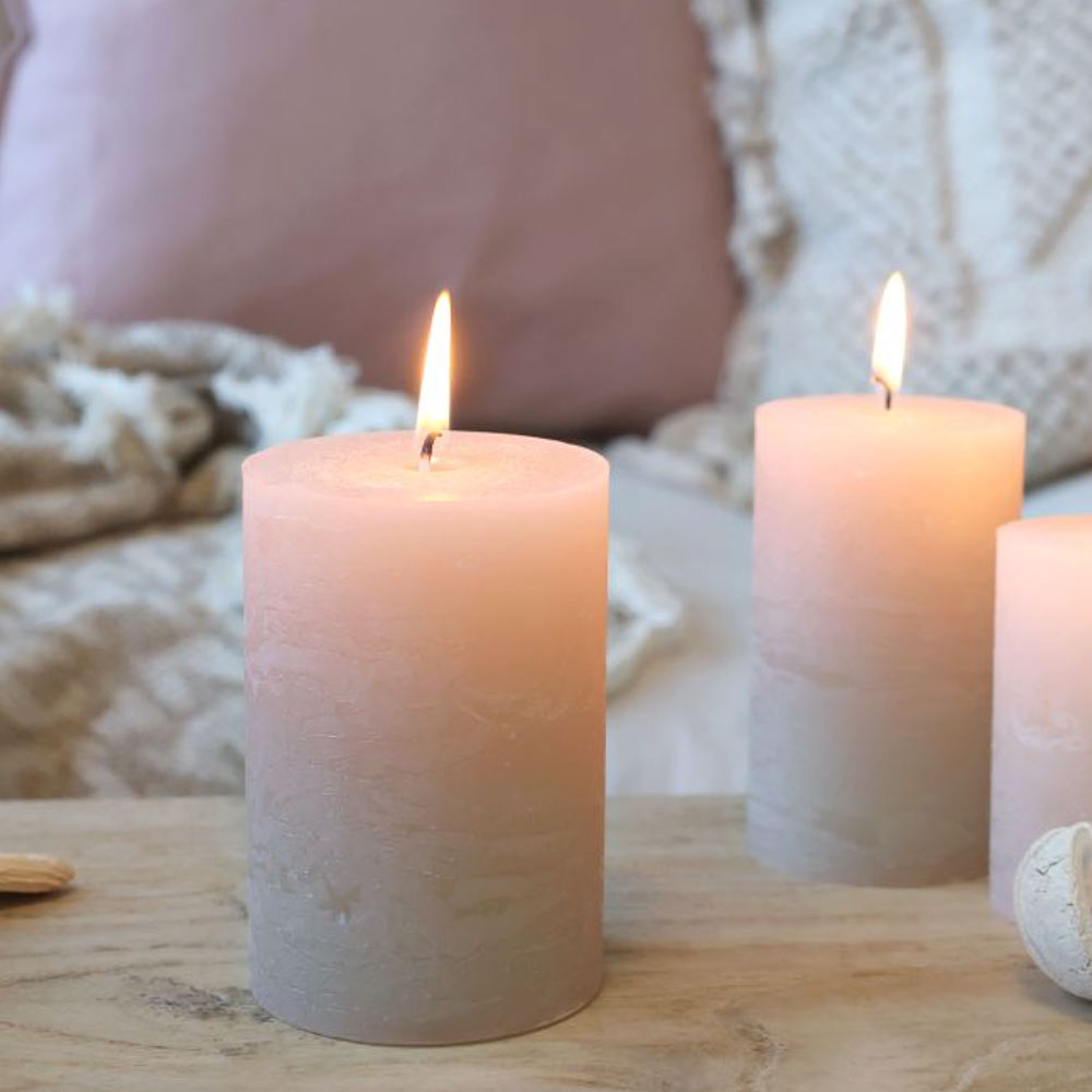 Rustic Pillar Candle  - Nude