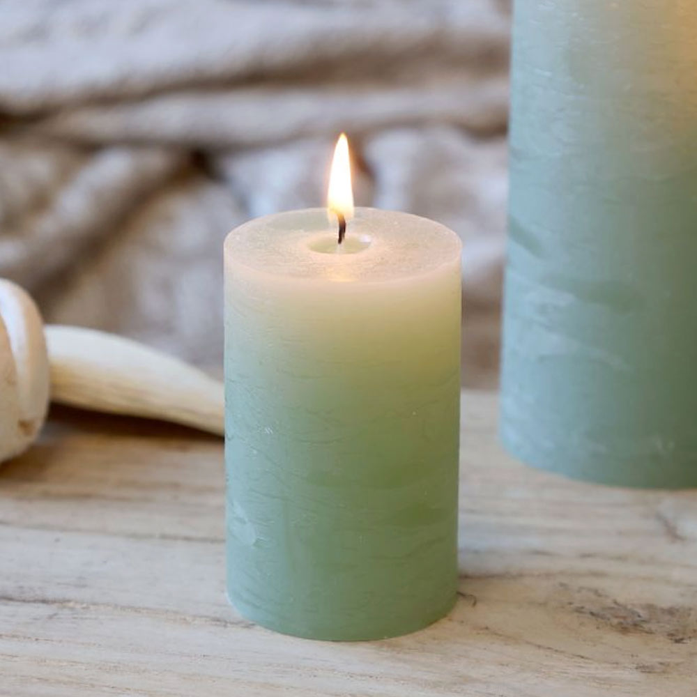 Rustic Pillar Candle  - Verte