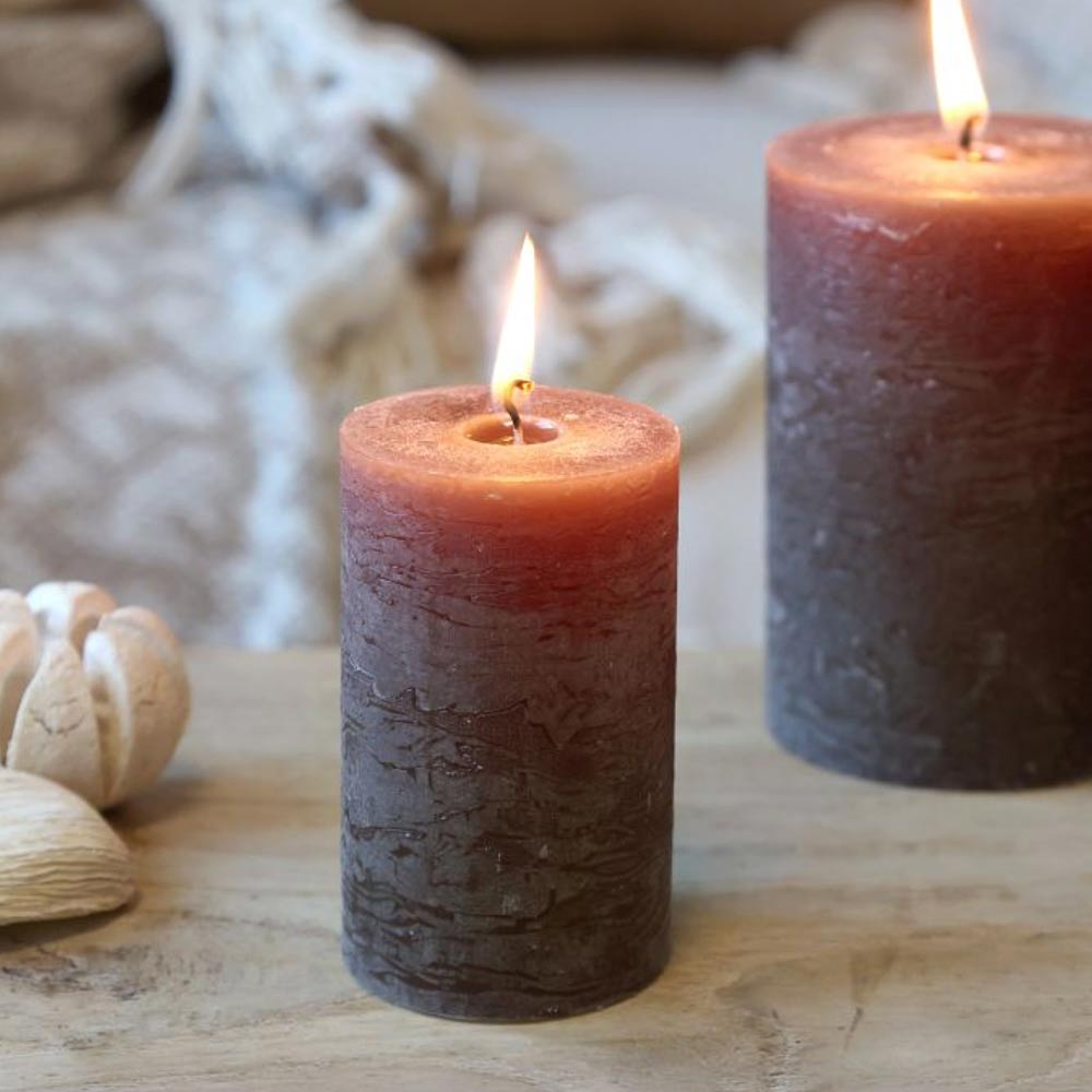 Rustic Pillar Candle  - Coffee