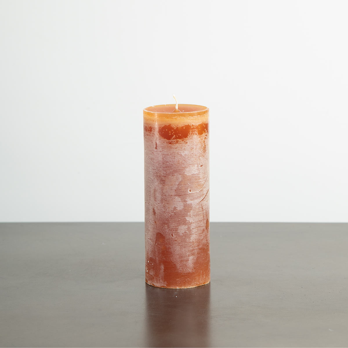 Rustic Pillar Candle  -  Cognac - Short