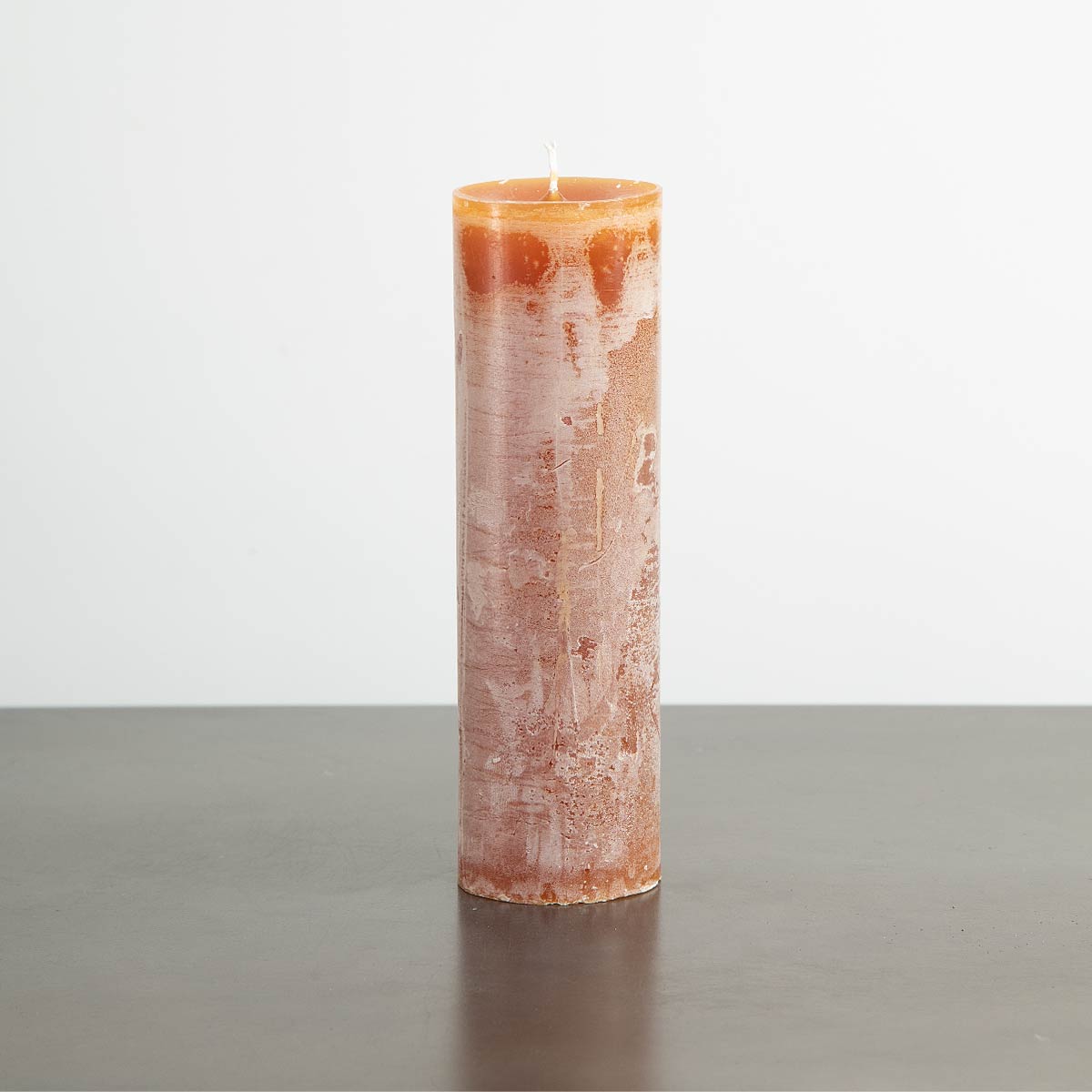 Rustic Pillar Candle  -  Cognac - Tall