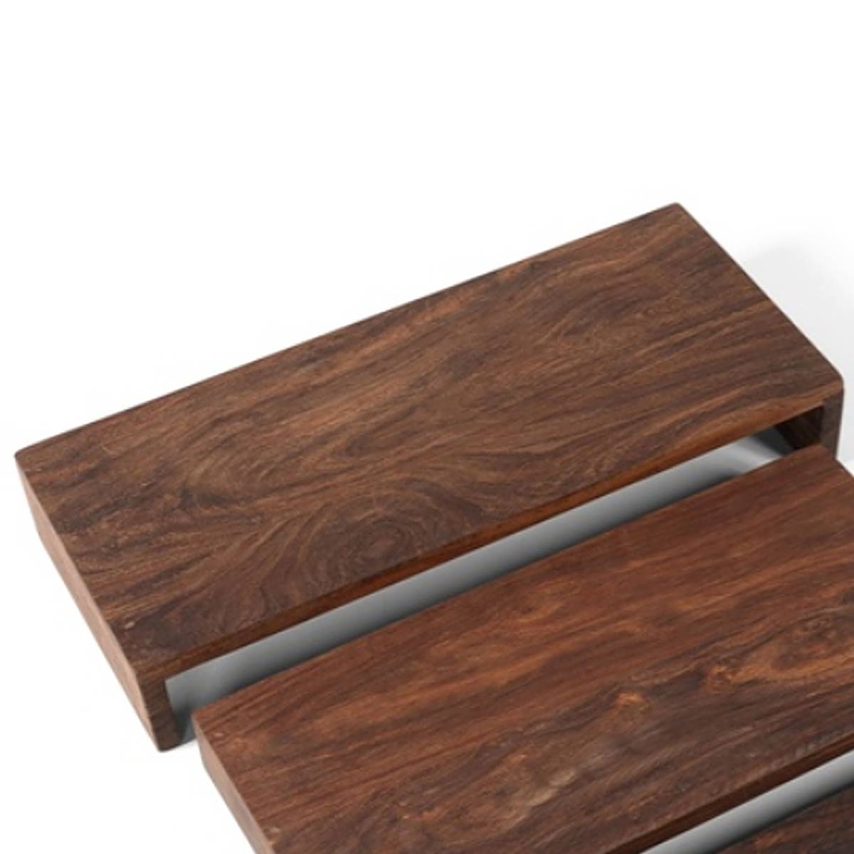 Large rectangular acacia wood display blocks, ideal for styling, serving, or elevating decor