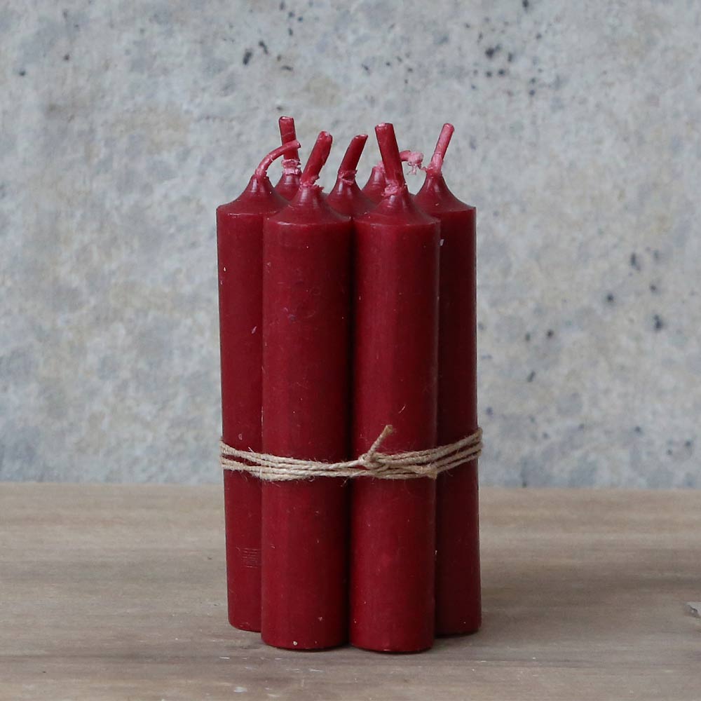 Short Dinner Candle - Dark Red