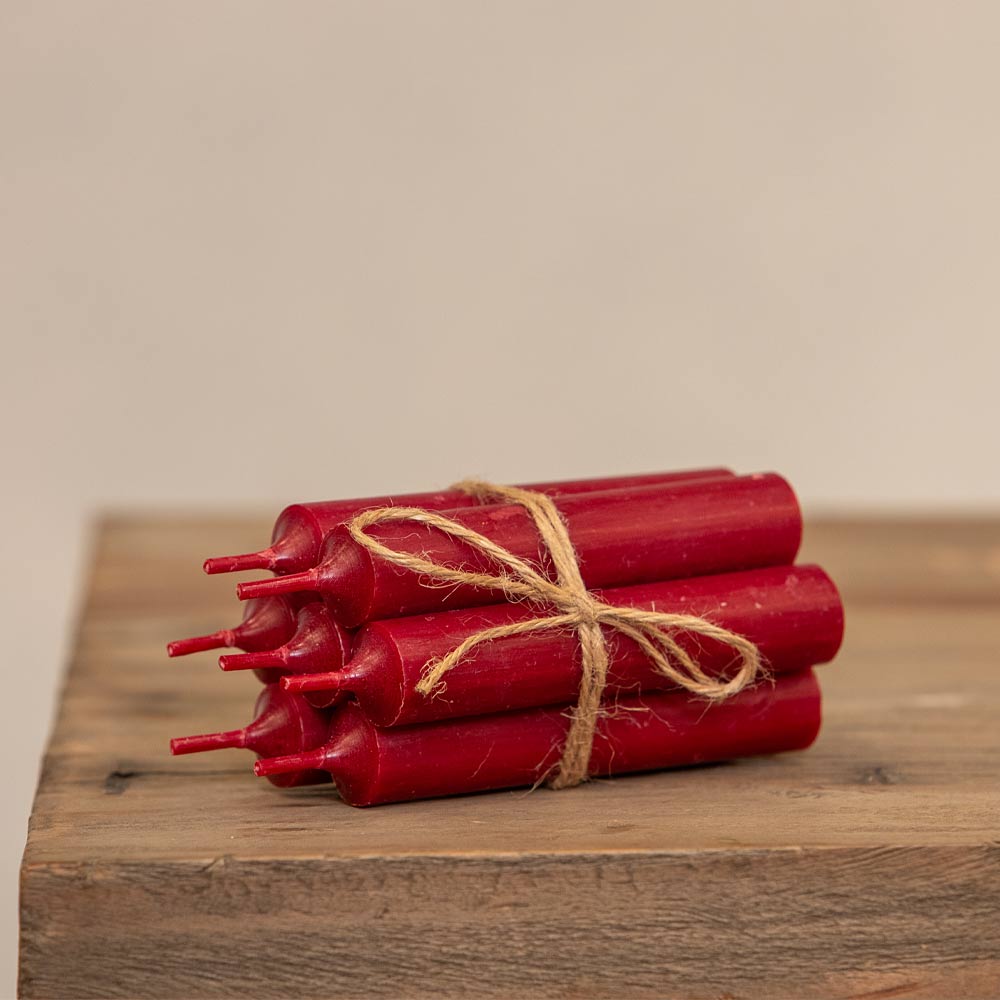 Short Dinner Candle - Dark Red