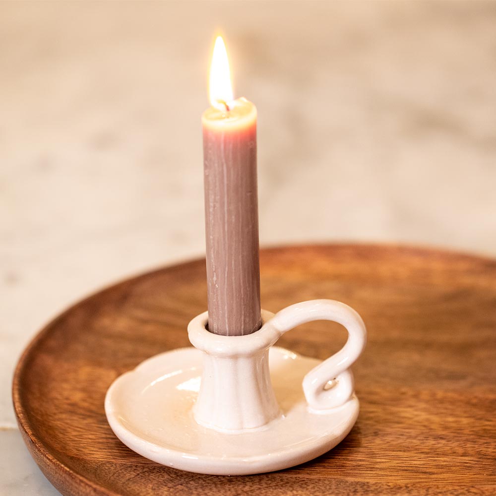 Short Dinner Candle - Mother of Pearl