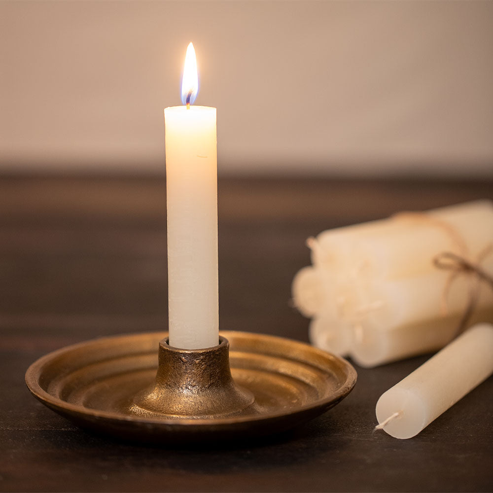 Short Rustic Dinner Candle - Ivory