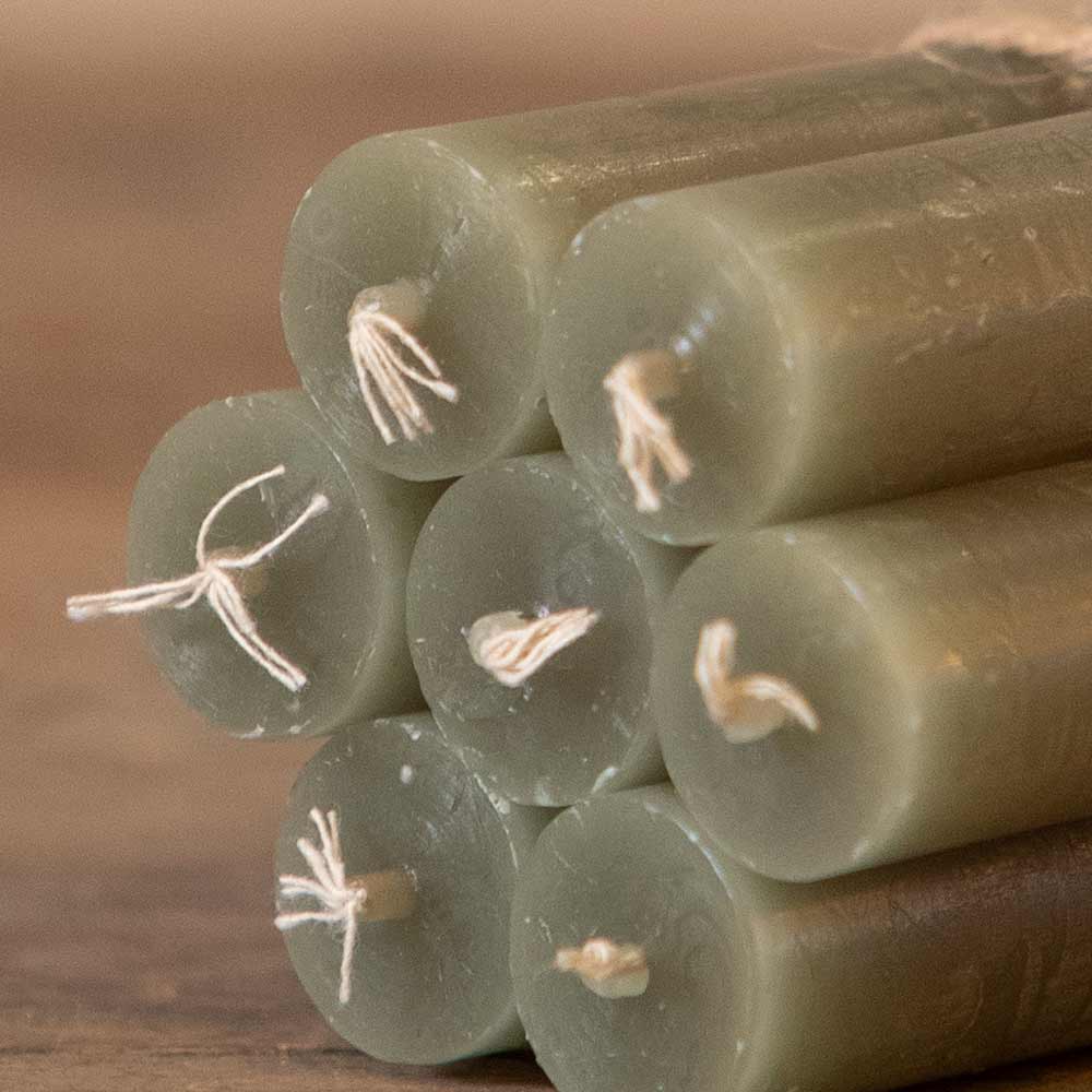 Short Rustic Dinner Candle - Olive