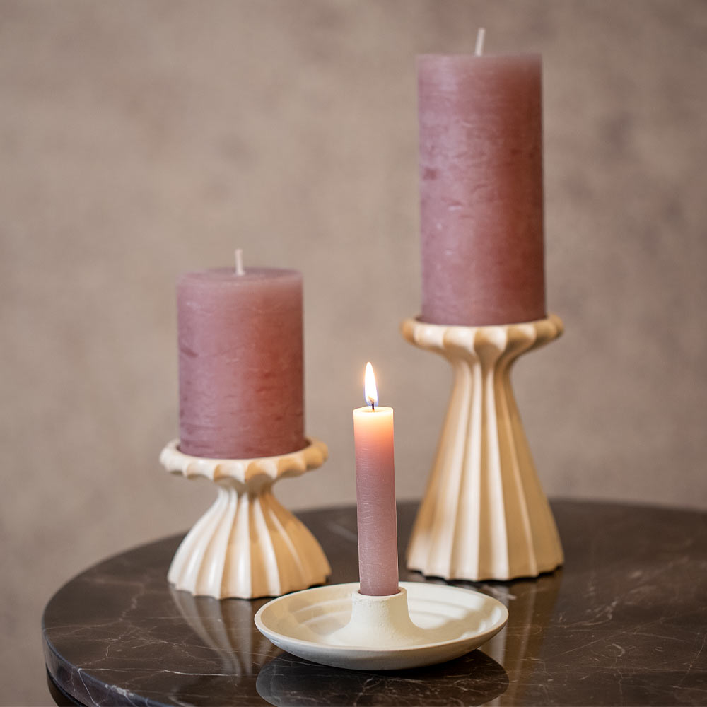 Sidari Cream Pillar Candle Holder