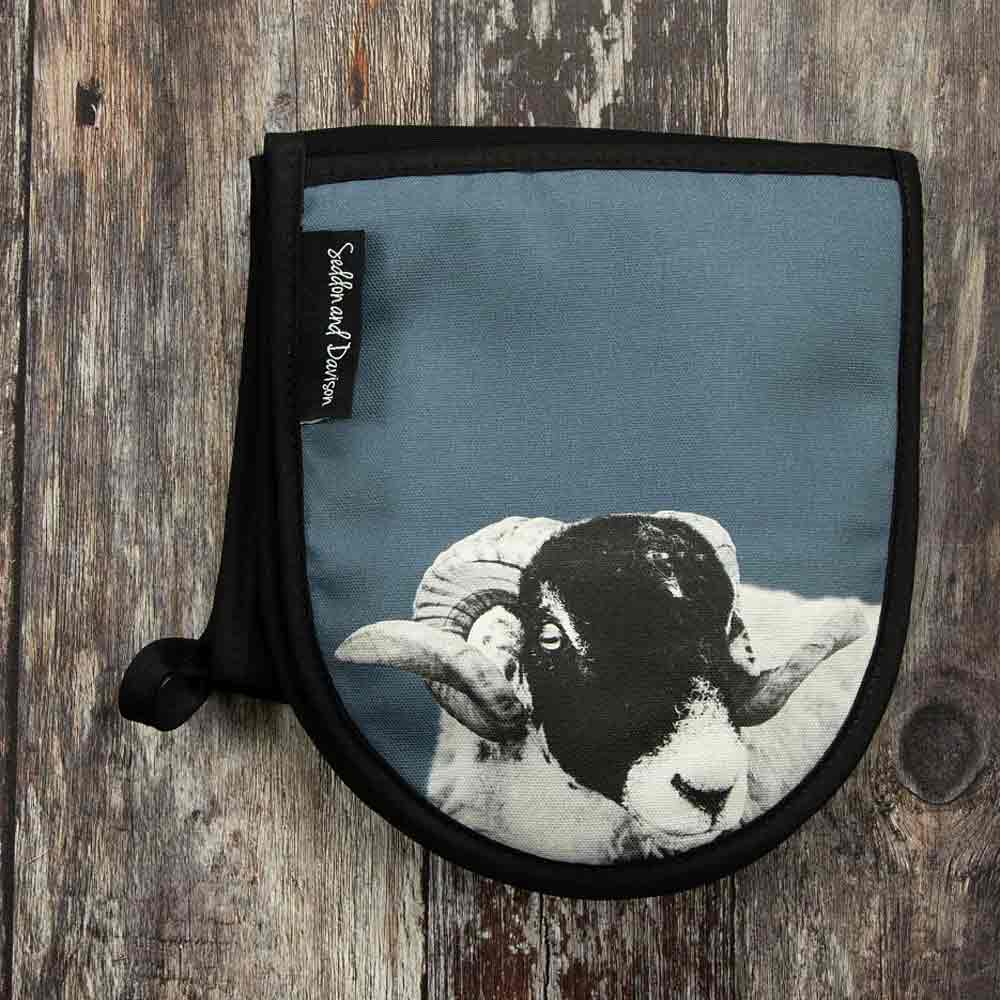 Swaledale Sheep Oven Gloves - Steel Blue