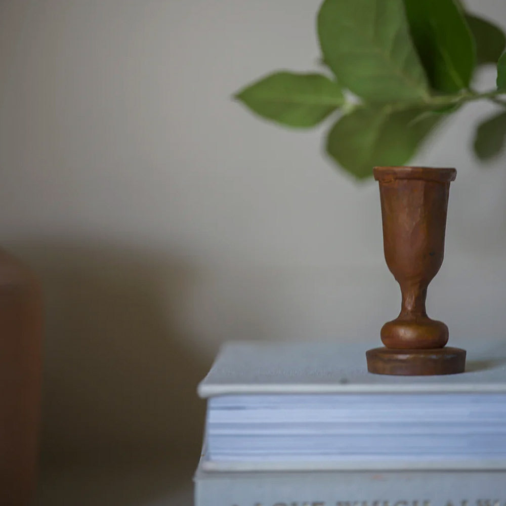 Tall Rust Dinner Candle Holder