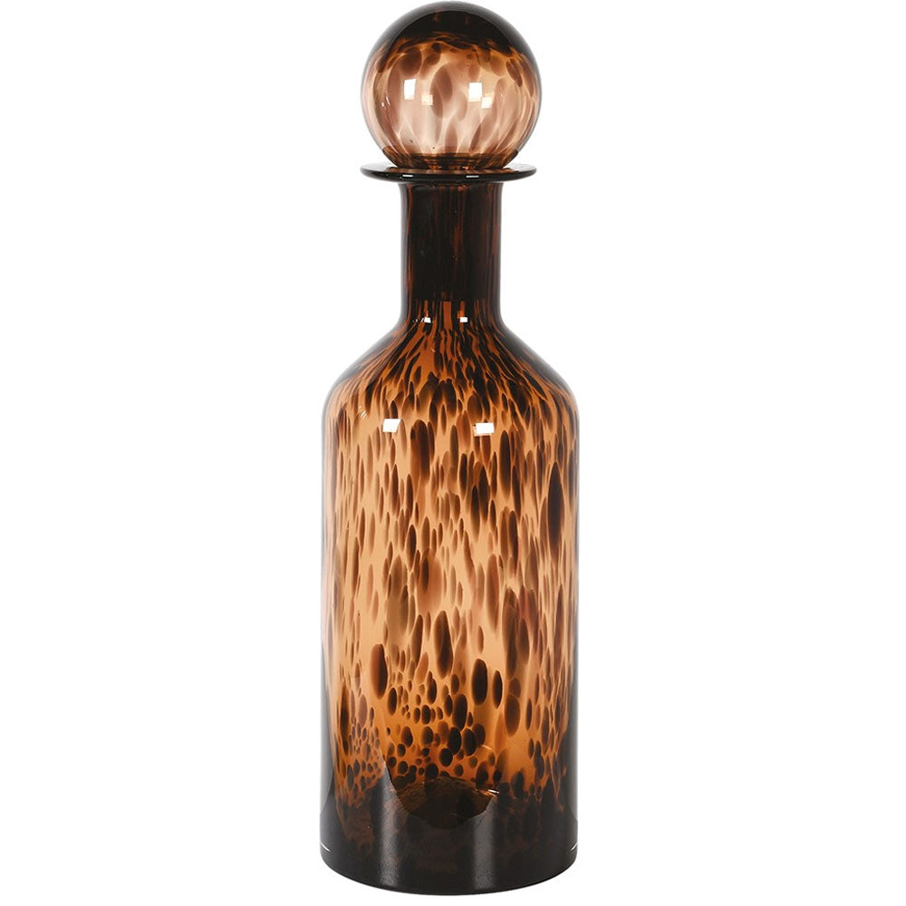 Tall Tortoise Print Bottle Vase with Ball Top