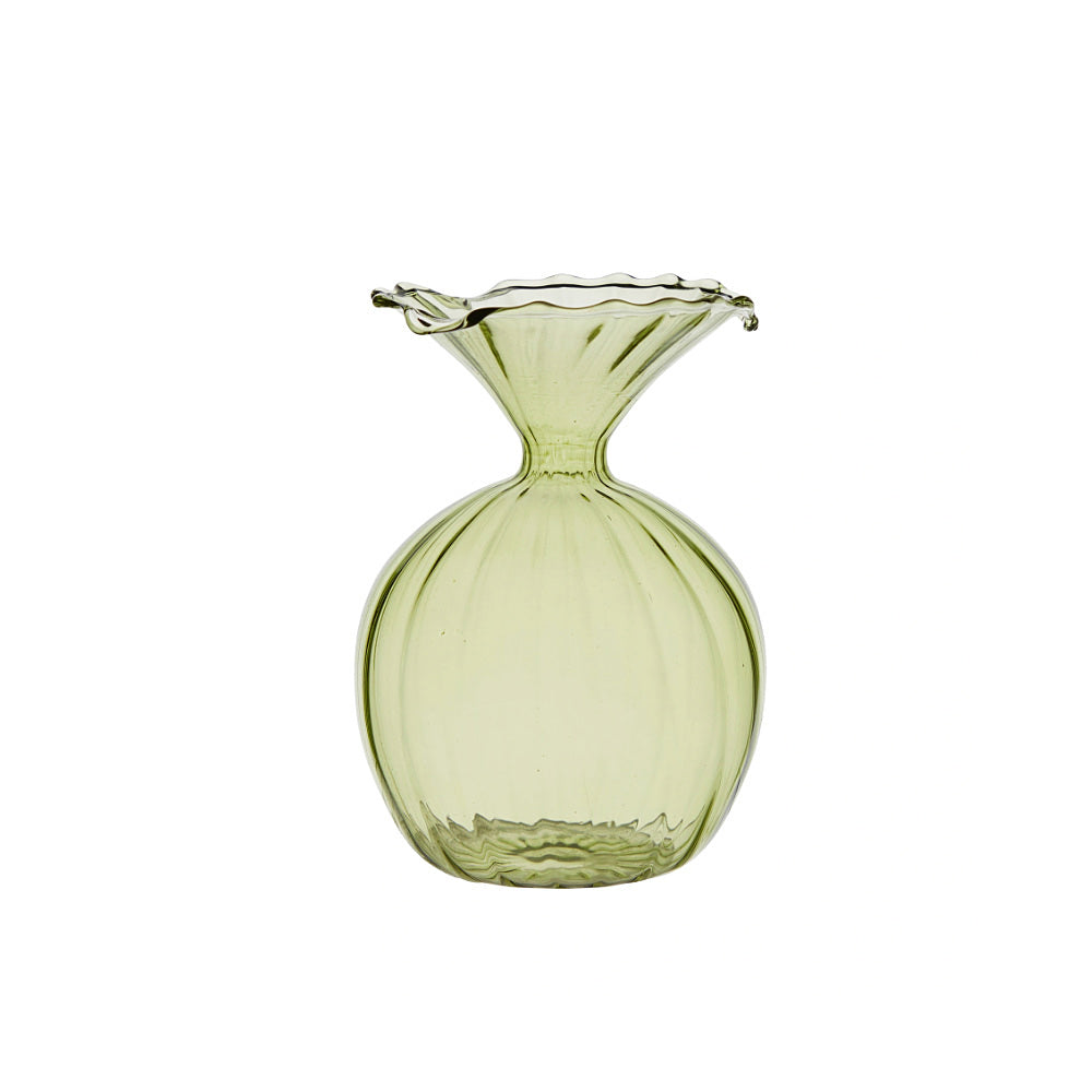Tea Mini Green Glass Bud Vases
