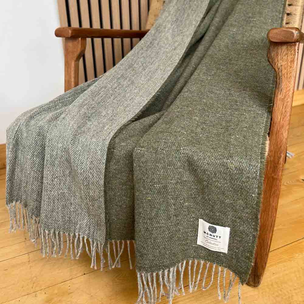 Thyme Reversible Pure Wool Throw - McNutt of Donegal