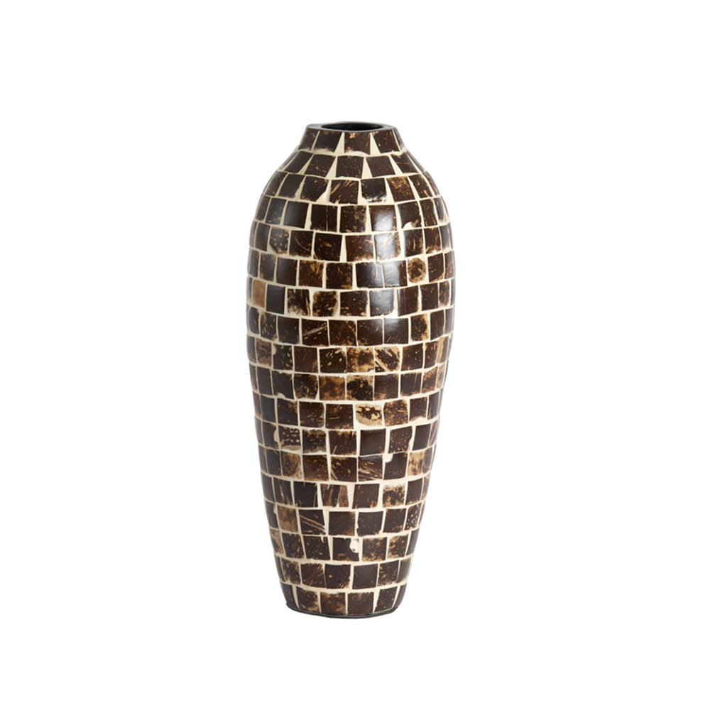 Tudela Tall Vase in Chocolate Brown