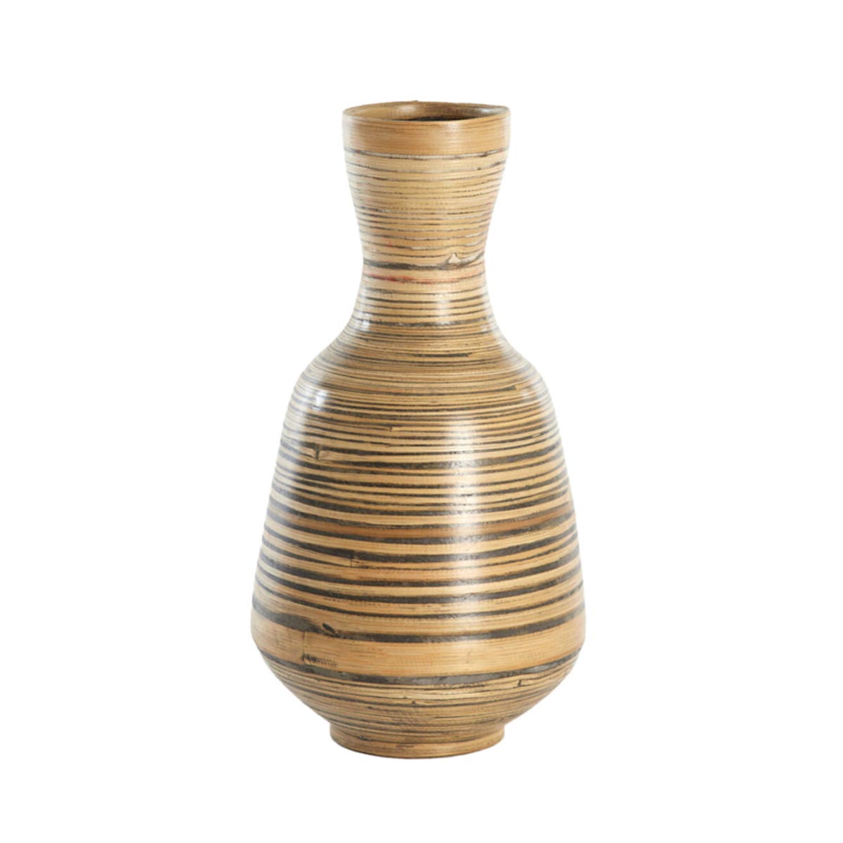Natural bamboo Tulua decorative vase – modern neutral tones - Tall vase

