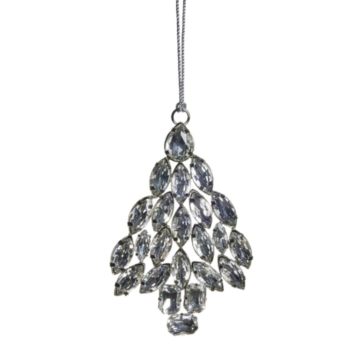 Ada Silver Glass Tree Ornament