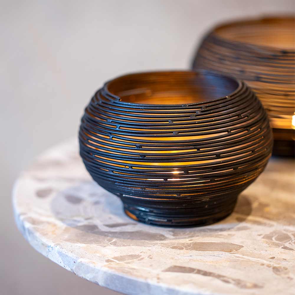 Atrani Matt Brown Ceramic Candle Holder