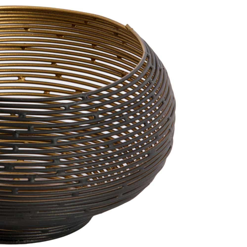 Urbino Matt Black and Gold Tealight Holder