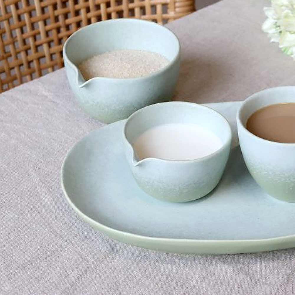 Valence Porcelain Pouring Bowls in Verte - Set of Two